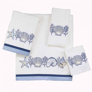Avanti Linens Sand Shells Collection Bath Towel White Avanti Linens Sand Shells Collection Bath Towel White